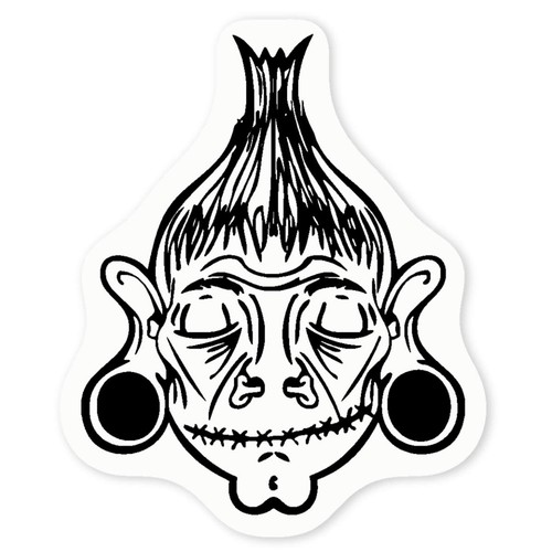 Shrunken head clear - head', sticker