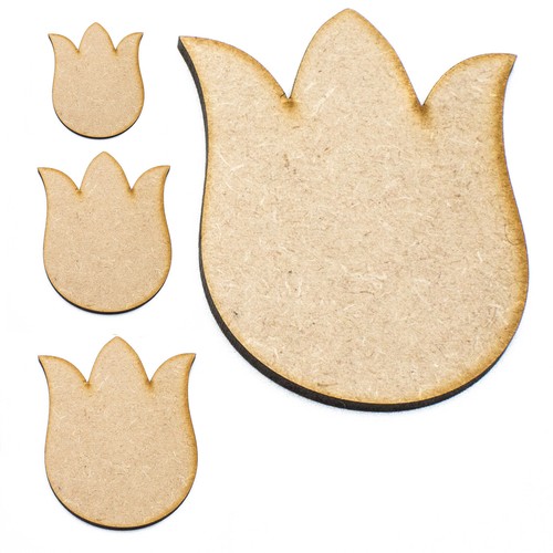 Tulip mdf craft flower - tulip, shapes