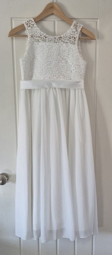Girls flower girl white lace