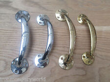 SOLID BRASS  OLD ENGLISH VICTORIAN BOW HANDLE DOOR CABINET CUPBOARD PULL HANDLE