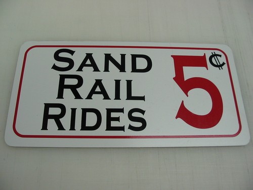 Sand rail rides cents sign - cents,