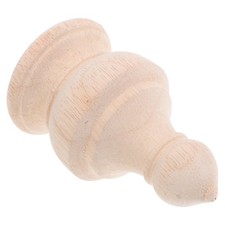  European Style Wooden Cylindrical Head Carved Tops Fence Finials