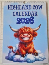 Highland Cow Calendar 2026