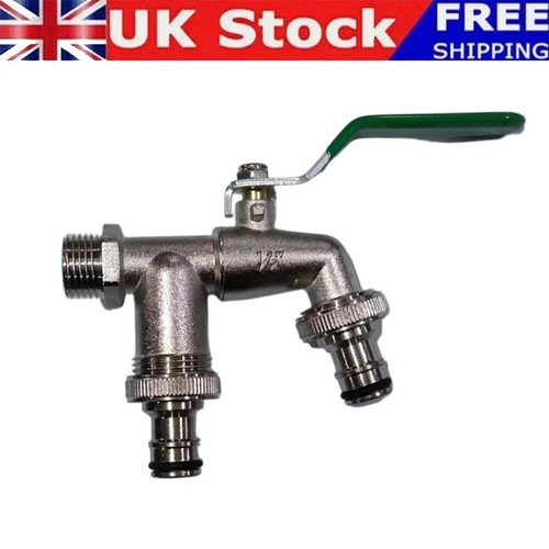 Double garden tap with - double,