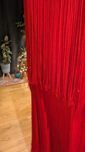 Vintage womens red fringed - red,