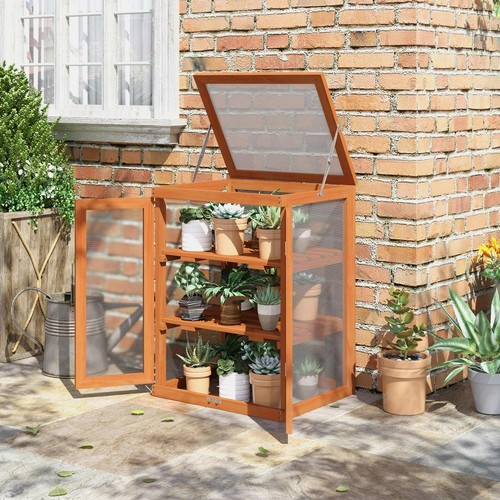 Tier wood greenhouse plant - wood,