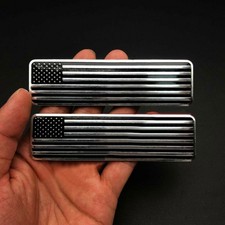 2Pcs 3D Metal Sticker USA