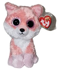 Ty Beanie Boos - VIXEN the Pink & White Fox 6" NEW Plush Stuffed Animal Toy
