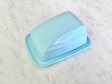 Vintage BESSEMER Covered BUTTER DISH - PALE BLUE MELAMINE Excellent Condition