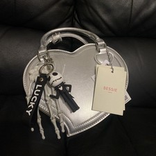 Bessie London Silver, Jack Skeleton Heart Bag Gothic Style. Halloween
