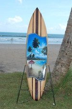 WOODEN ORNAMENTAL 100cm SURFBOARD BEACH DESIGN CAMPER DECO BRAND NEW / su100G