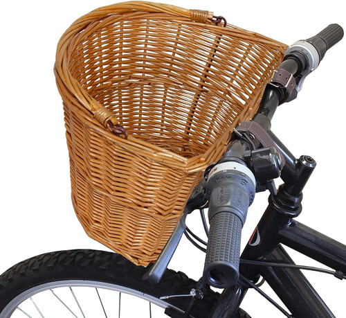 Natural wicker bike basket - natural,