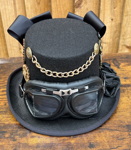 Black top hat steampunk - top, head