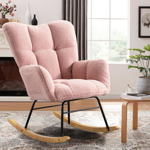 Teddy fabric rocking chair - fabric,