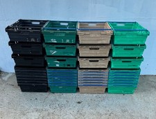 15 x Used Plastic Bale Arm Crates • Stacking Storage Boxes 600 x 400 x 167mm