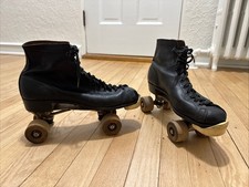 Vintage black leather roller - vintage,