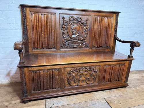 Antique oak hall - antique, 19th