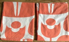 USED 2 Housewife Pillowcases Made W/ Orla Kiely Wallflower Tomato Cotton