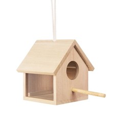 3X(Outdoor Bird Houses Transparent Wooden Bird House for Outside,Hanging8404