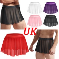 UK Mens Elastic Mesh Ruffled