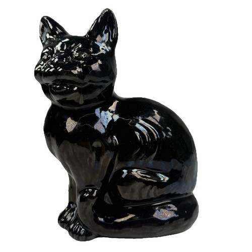 Victorian pottery cat figurine - victorian,