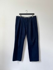 Rota Rotasport 2 Pleat Straight Trouser in Navy Brushed Cotton, 54 / 37x31