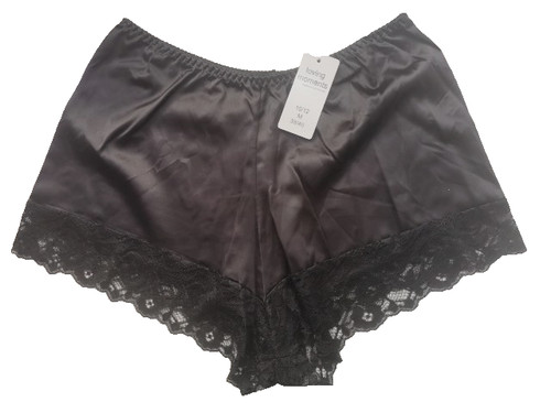 Black silky satin - black,