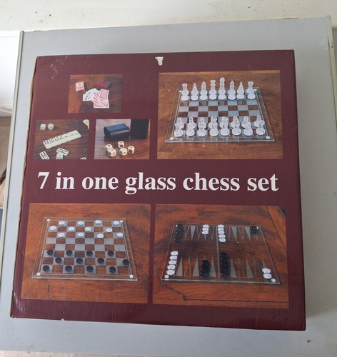 Vintage one glass chess - in, set