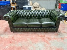GREEN LEATHER CHESTERFIELD 3