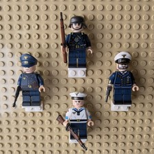 WW2  German Kreigsmarine Soldiers Squad– 4x Custom Military Minifigures