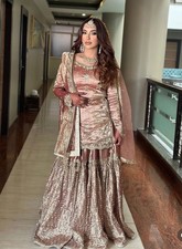 Salwar Kameez Pakistani Indian Wedding Party Wear Dress Bollywood Suit Sharara