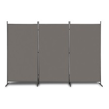 6ft Folding Room Divider 3 Panels Privacy Screen Home Office Wall Separator Grey