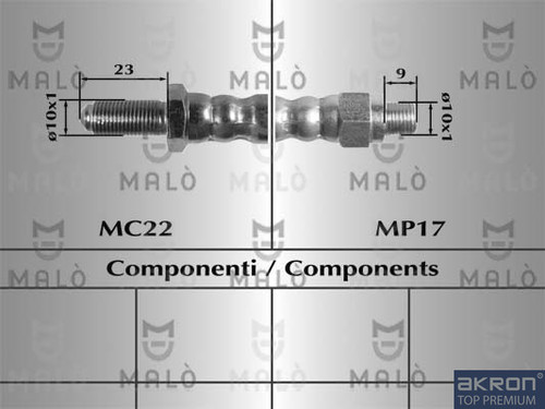 Malo 8284 brake hose - malo,