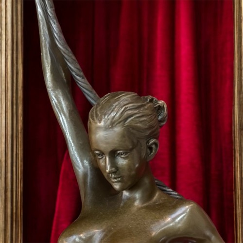 Bronze statue woman dancer - statue,