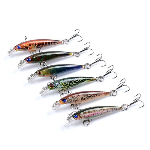 6pcs fishing lures trout - trout, chub