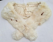 Vintage Ivory Cream Real Fur