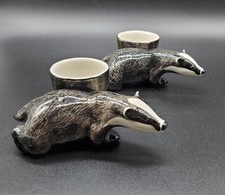 Quail Ceramics Badger Egg Cups Set Of 2 Hand Painted
