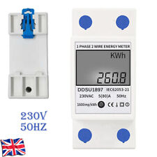 Digital Electricity Usage Monitor Din Rail 230V KWH Electric Meter UK