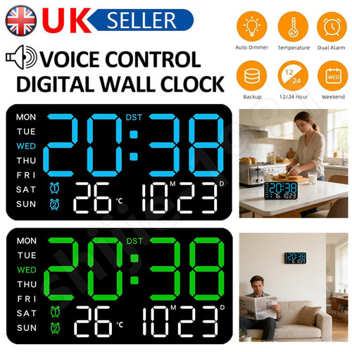 Led wall mounted - clock, large