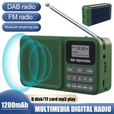 Portable DAB DAB+ Digital Radio FM Rechargeable Bluetooth Music Player LCD UK