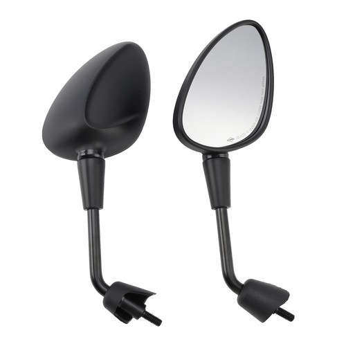 Pair shorty mirrors - black, for