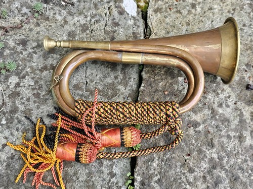 Brass military bugle - military, lvintage