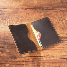Mens Genuine Leather Slim Thin Wallet Bifold ID Credit Card Holder Pocket Purse