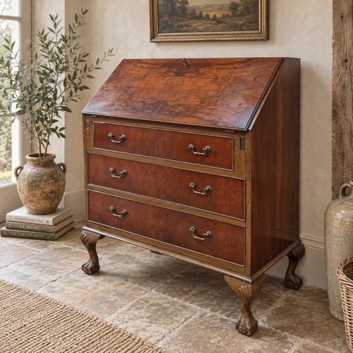 Antique walnut bureau writing - antique,