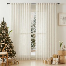 Linen Semi Sheer Curtains for