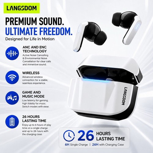 Wireless bluetooth earbuds - wireless,