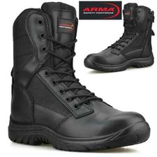 Arma Mens Leather Zip Up