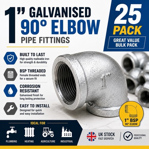 Galvanised 90 - 1”, °