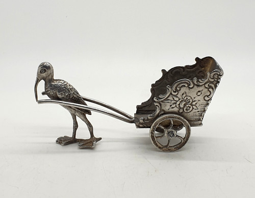 Sterling silver stork - silver,