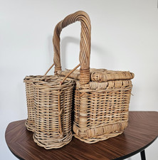 Vintage wicker picnic basket - vintage,